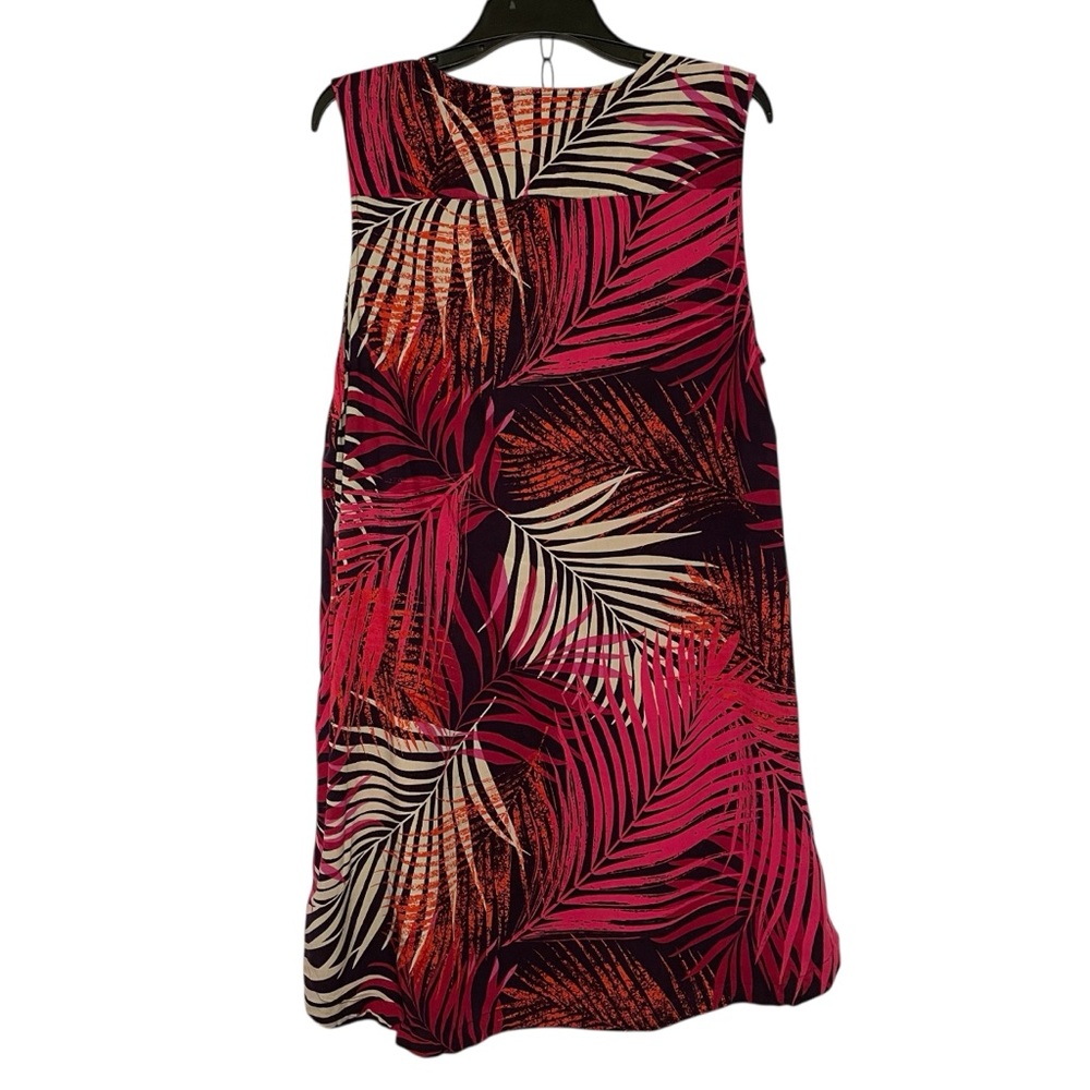 beach lunch lounge Palm Leaf Sun Dress Midi Women 1X Beachy Summer Flowy Orange - Picture 2 of 9